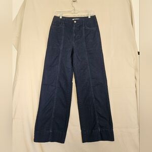 LOFT Navy Wide-Leg Trousers